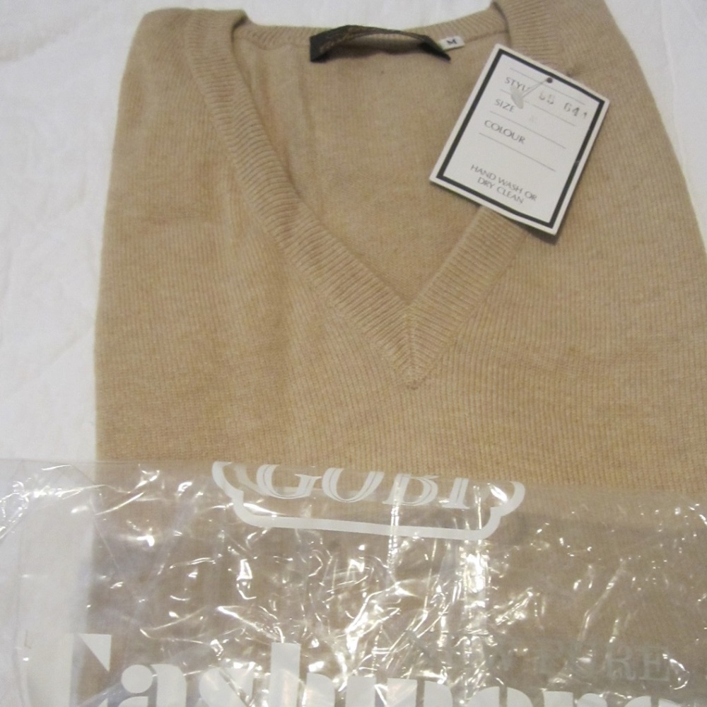 Unisex 100%  Mongolian Cashmere Tan Vest